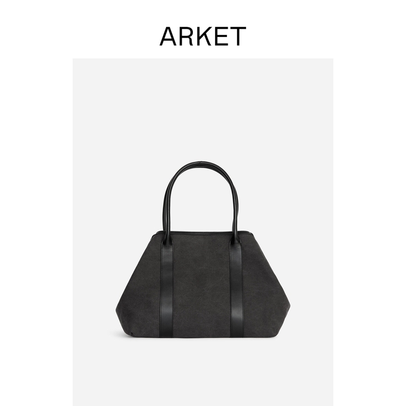 Arket Women's Canvas Handbag Tote Bag Black Autum New Style 1346597001