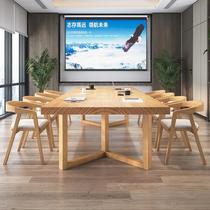 Xinjiang Tibet Nordic solid wood conference table long table simple modern library desk rectangular desk