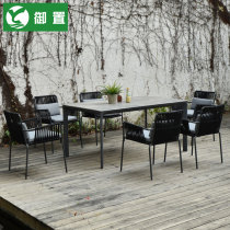 Outback outdoor tables and chairs courtyard villa outside terrace garden simple Nordic leisure furniture balcony table and chair dining table