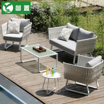Outdoor courtyard sofa garden European Multifunctional Sofa combination living room sun room outdoor table double sofa