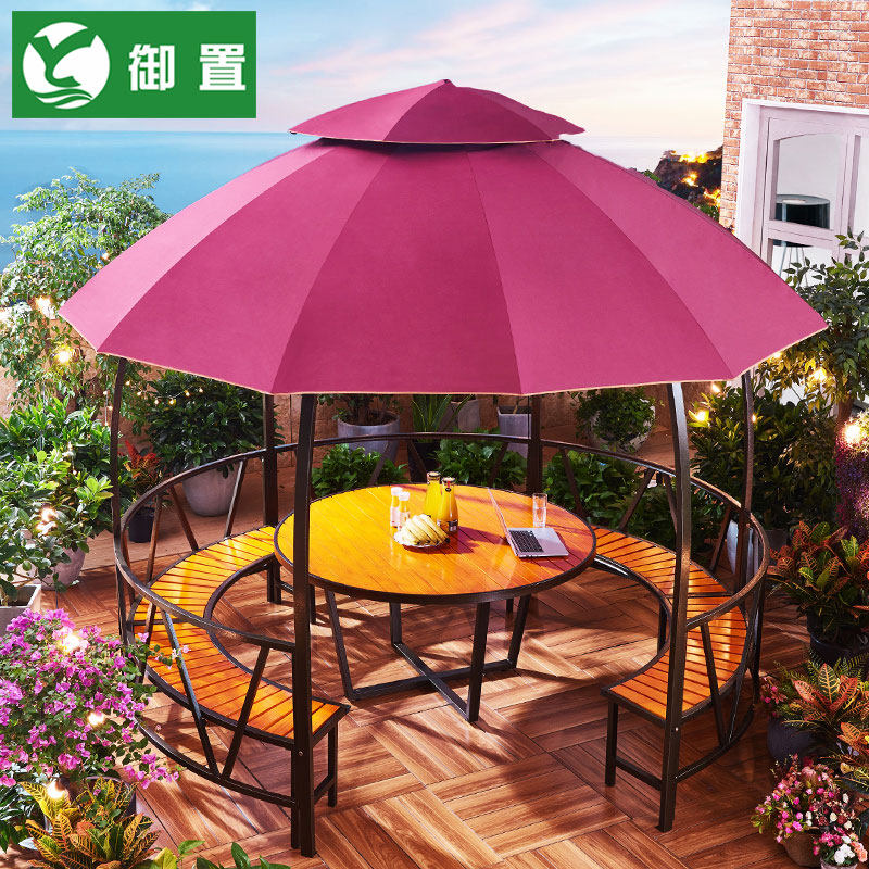 Outdoor Cool Pavilions Patio Antiseptic Iron Art Tea Water Kiosk Garden Open Terrace Outdoor Garden Terrace Round Pavilions