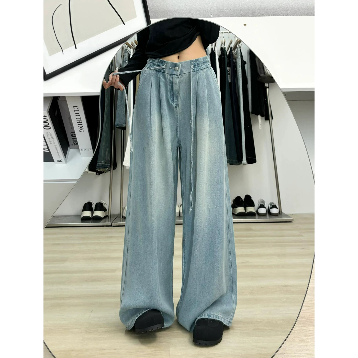 Thin jeans, trousers, size, loose fit