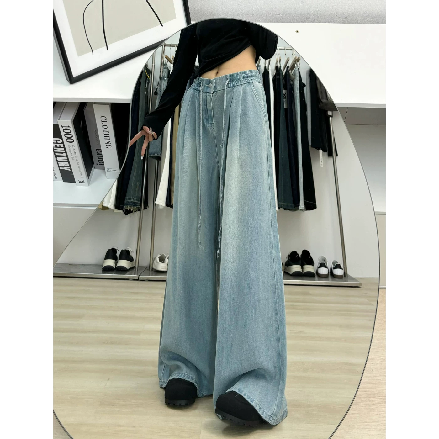Thin jeans, trousers, size, loose fit