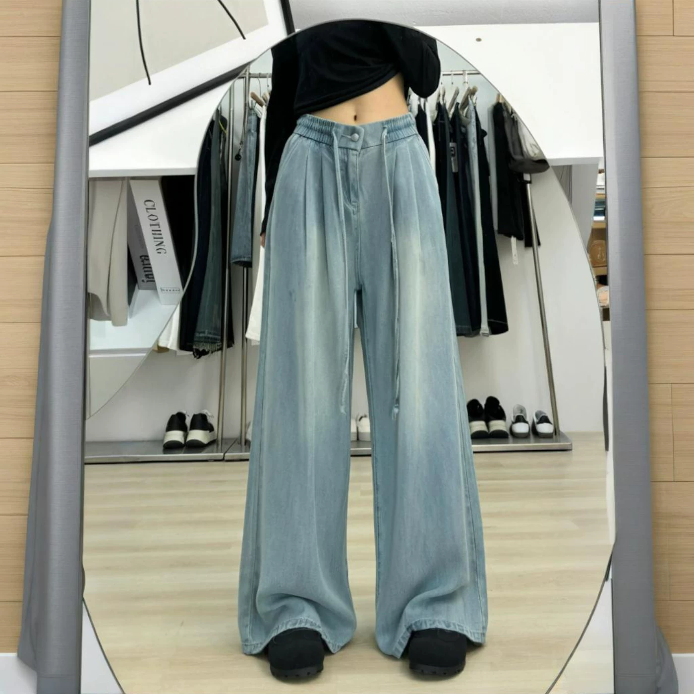 Thin jeans, trousers, size, loose fit