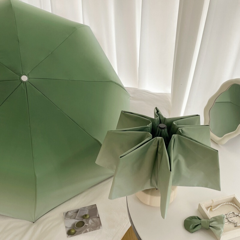 Fairyland Green Sunscreen Umbrella, Anti-Uv Umbrella for Women, Dual-Use for Sun and Rain, Compact and Portable Gradient Color Sun Umbrella Fairyland Green Sunscreen Umbrella, Anti-Uv Umbrella for Women, Dual-Use for Sun and Rain, Compact and Portable Gradient Color Sun Umbrella