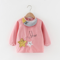 Childrens overalls Waterproof and dirt-proof long-sleeved anti-dressing baby eating clothes apron Childrens baby autumn and winter bib protective clothing