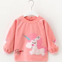 Childrens overalls baby aprons corduroy waterproof anti-dirty anti-dressing baby eating protective clothing pure cotton long-sleeved autumn and winter