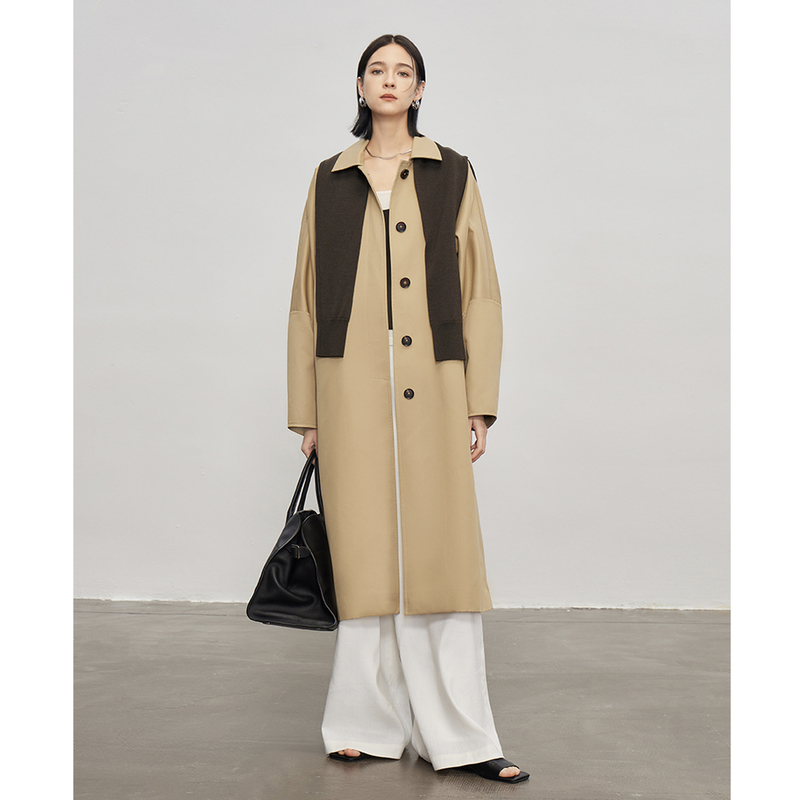 Butterfly River Highly Recommends This Tailored Design with a Stylish Silhouette, a Classic Mid-Length Single-Breasted Coat with a Turn-Down Collar