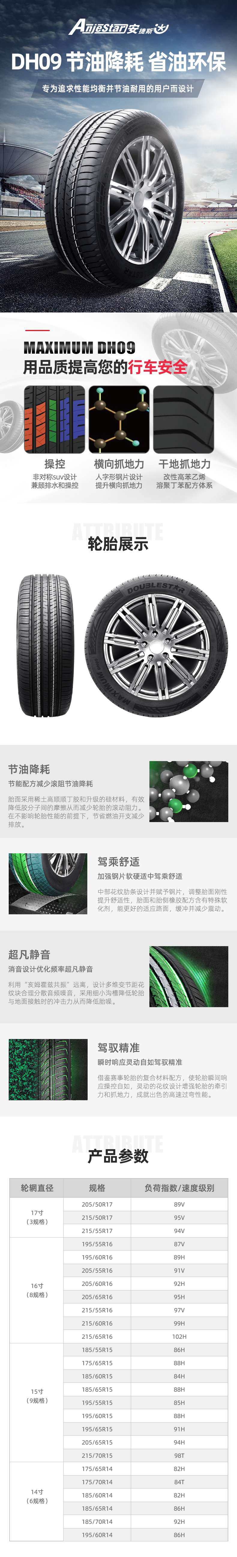 Шины 安捷斯达/anjestar dh09 205/65r16