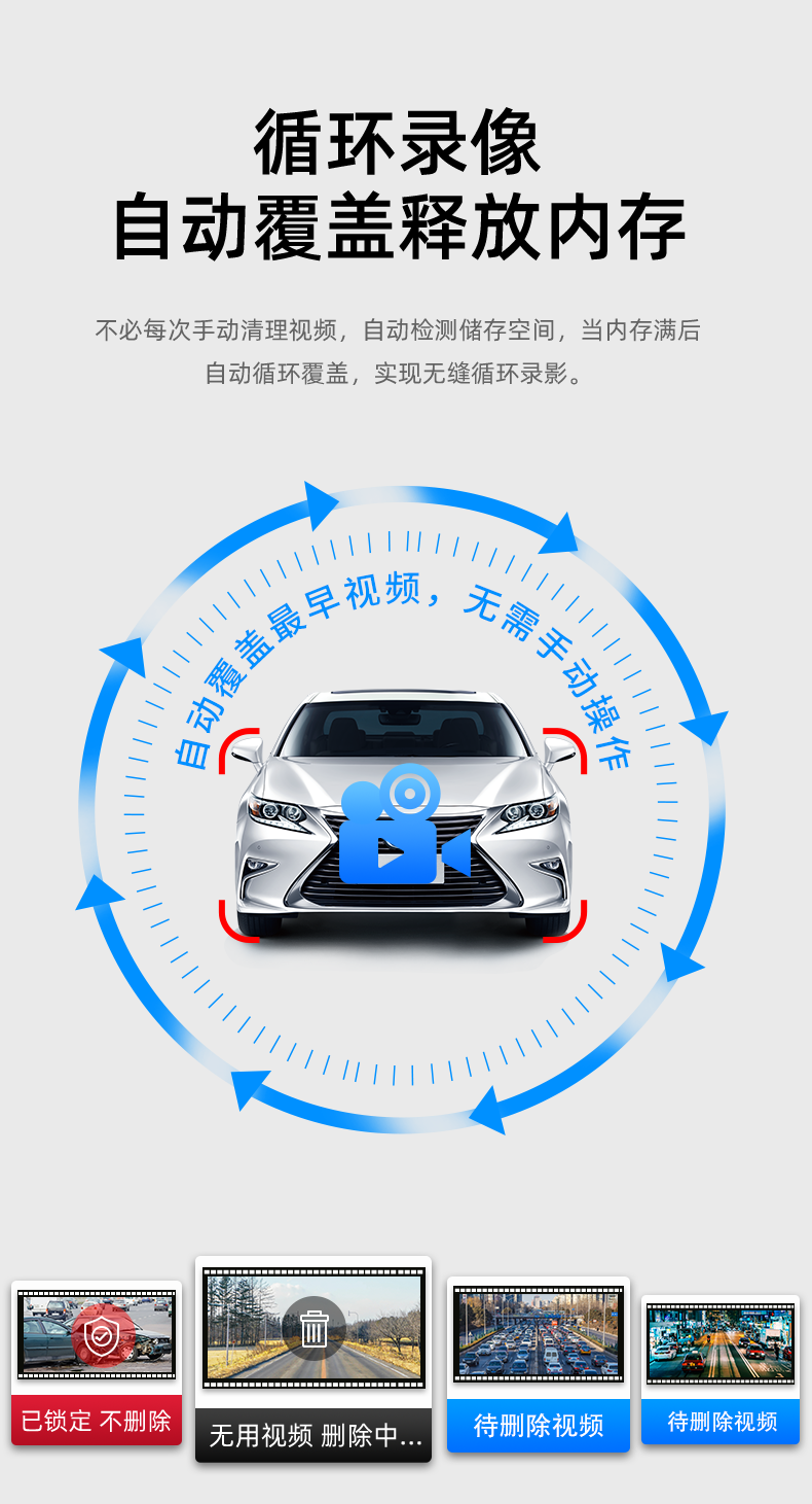 行车记录仪服务 凌度行车记录仪汽车载高清夜视免安装无线前后双录流媒体倒车影像