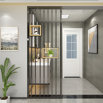  Stainless steel screen partition Nordic simple modern living room bathroom block hollow screen black titanium light luxury high-end
