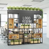  Nordic wrought iron partition shelf Office green plant decoration flower rack Fence low screen partition flower rack shelf