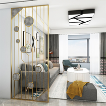  Modern simple wrought iron screen partition living room entrance porch Creative light luxury floor-to-ceiling hollow fabric bathroom