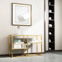  Modern and simple entrance table against the wall Marble entrance Taipei European light luxury living room corridor entrance decoration case table
