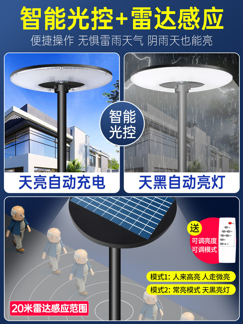 2025 New Solar-Powered Outdoor Home Garden Lights for Villas and Gardens, Movable Flying Saucer Human Body Sensor Lighting