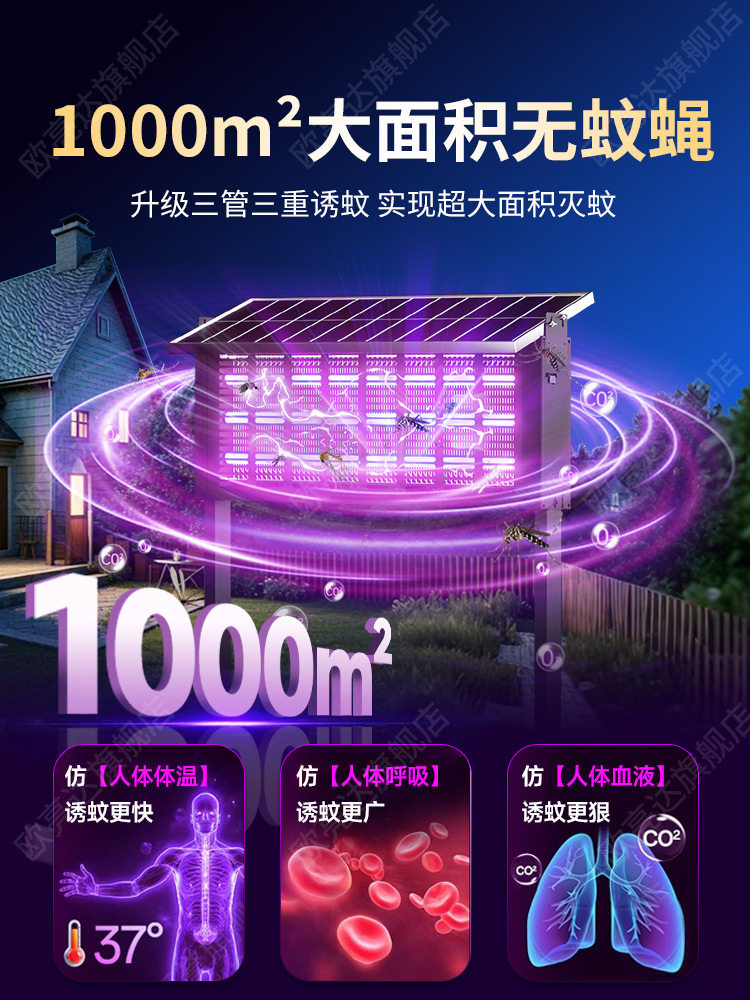 Solar Mosquito Killer Lamp 2025 New Electric Mosquito Device with Induction Lighting Camping Waterproof Villa Large Fly Killer Handy Gadget