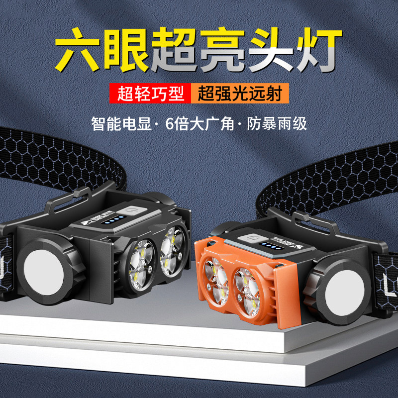 CRISPI头灯强光超亮 户外夜钓长续航 LED头戴式照明灯