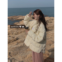 White water womens scarf warm cotton clothes women thickened 2020 new spring and autumn Korean edition loose ins gray quilted jacket