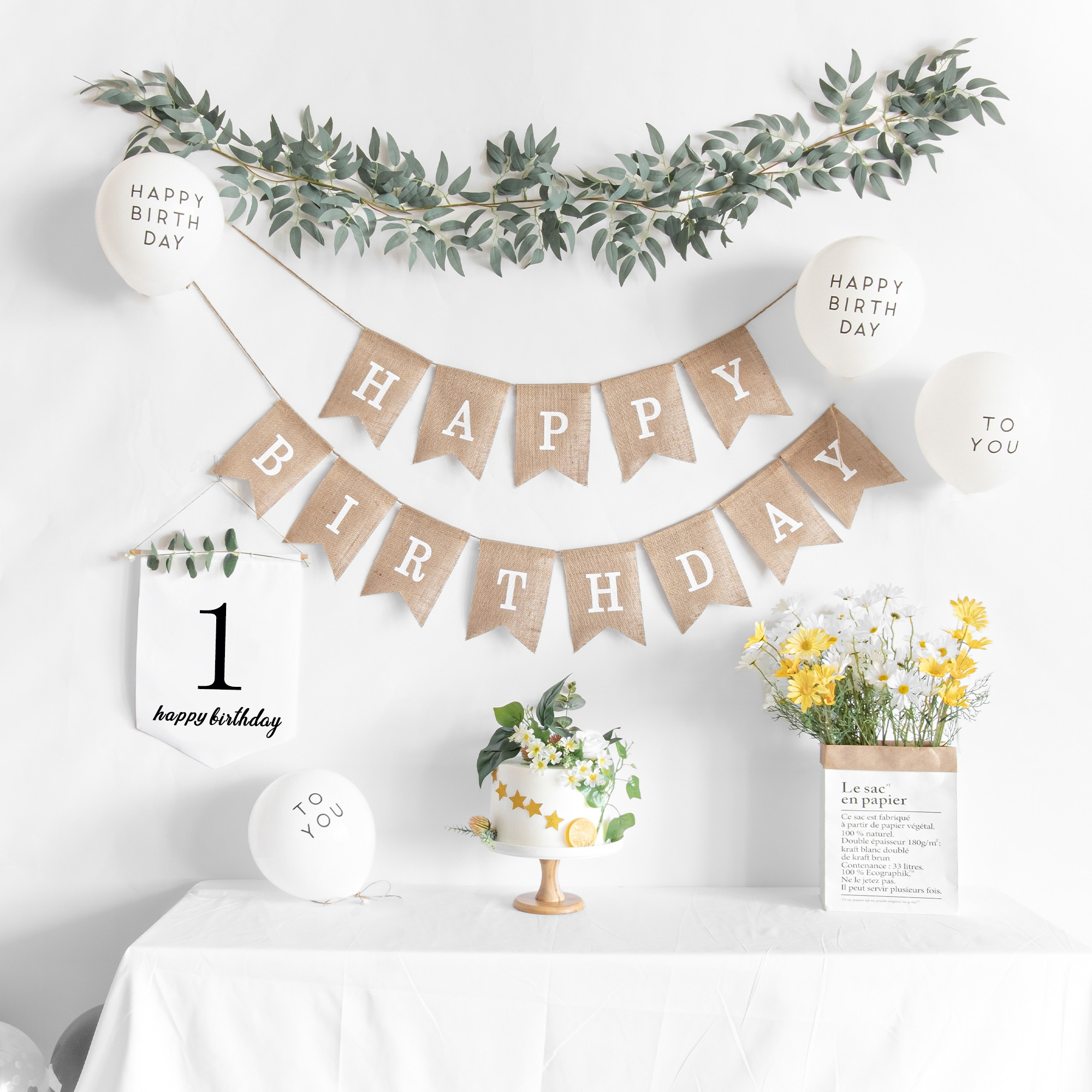 Birthday decoration scene layout net red ins one-year-old boy baby hundred days feast balloon 1 girl party background wall