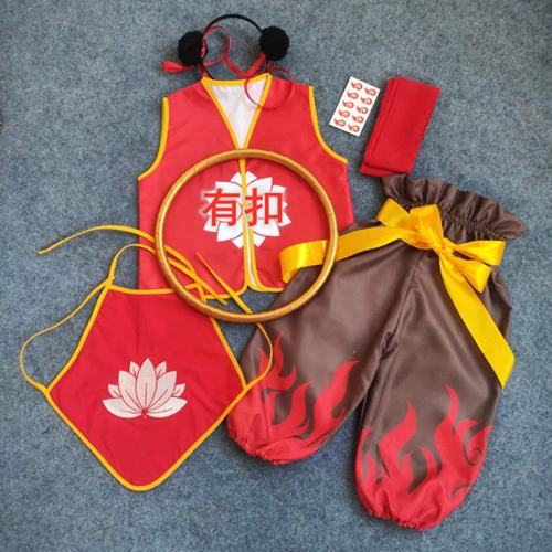 Детская вдольная доставка Nezha Demon, тот же стиль одежды, полный набор мальчиков, потому что дети, набор одежды Nezha