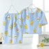 Childrens đồ ngủ lụa cotton mùa hè mỏng nhà băng lụa cậu bé phim hoạt hình bé trai cotton điều hòa không khí quần áo. 