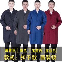 Big coat long overalls blue l plus size apron men wear-resistant cotton gown camouflage coat Porter mens labor