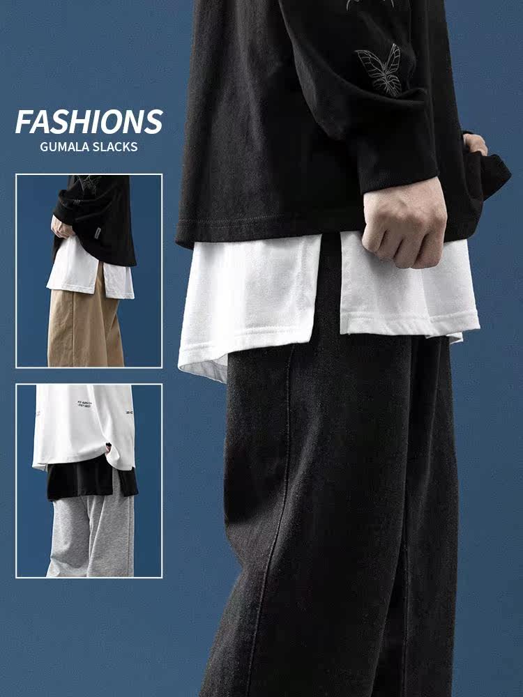 Fart curtain ramps up code fake two plus suede pregnant woman Hip God Instrumental Shark Pants Fart Curtain High Street Sweatshirt Bottom Fart Curtain