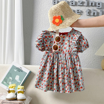 Girls dress 2021 summer new small children Korean version flower skirt Children Baby summer dress foreign style princess dress