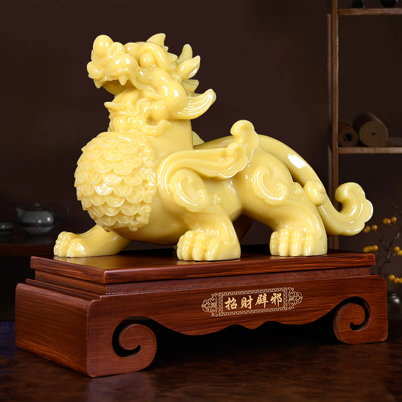 Pixiu Ornament Jade Large Lucky Pichu Chinese-style Office Table Opening Shop Opening Craft Gift Decoration