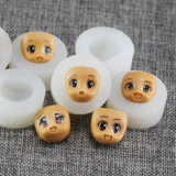Силиконовое пластиковое лицо, сверхлегкая глина, фондан, мультяшная форма, кукла для лица