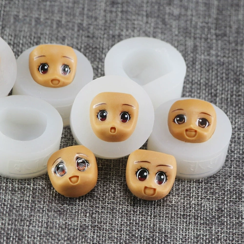 Силиконовое пластиковое лицо, сверхлегкая глина, фондан, мультяшная форма, кукла для лица