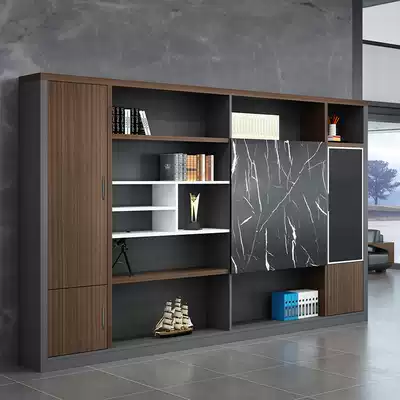 File cabinet office floor opening door storage cabinet modern simple multi-layer data frame high cabinet display cabinet wooden