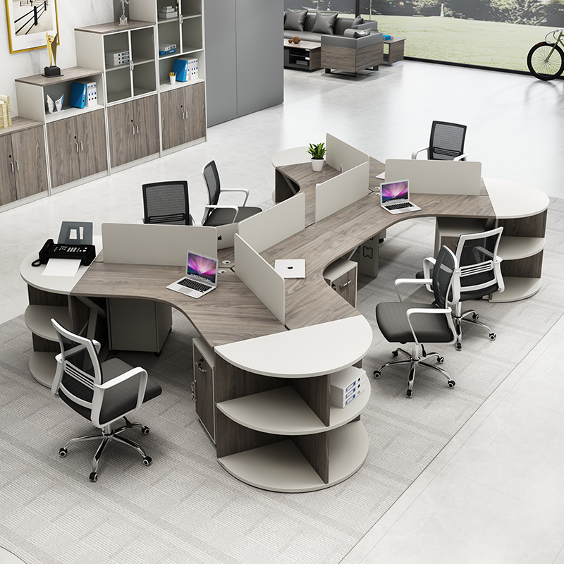 Office furniture Desk Chair Combination Brief Modern 3 6 People with Screen Bench Staff Table