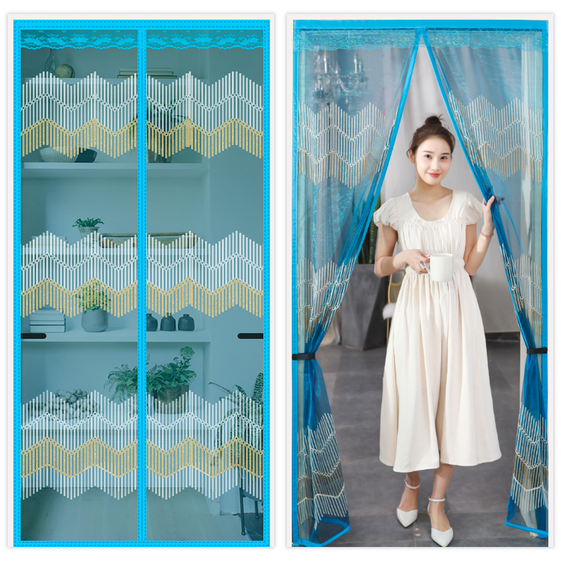 Door Mosquito Nets Mosquito-Proof Door Curtain Summer Home Magic Sticker Free to punch anti-fly and anti-fly insect encryption mute magnet for suction yarn door