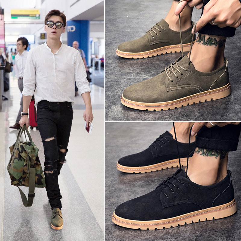 Men's shoes 2021 summer new Korean version casual business British suede shoes Martin boots men's short boots low-top shoes