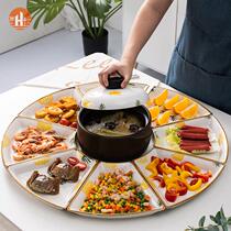 Plate household 2021 new tableware festive net red good-looking personality dish dish bowl set household high-end new house