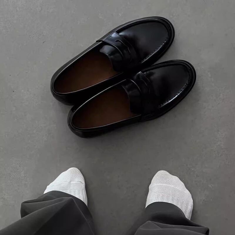 Black Derby Shoes for Men, Slip-On Loafers, Lazy Shoes, Business Formal Casual British Style Leather Shoes for Women Black Derby Shoes for Men, Slip-On Loafers, Lazy Shoes, Business Formal Casual British Style Leather Shoes for Women
