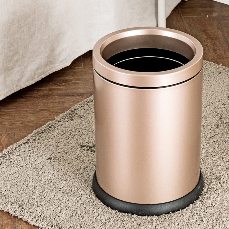 GAOK long pressure ring square without cover stainless steel trash can large kitchen household powder room simple