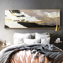Modern minimalist Abstract hand-painted oil painting Living room sofa Background light extravaganza Extravagant Painting Genguan Aisle Black and white gold Decorative Painting