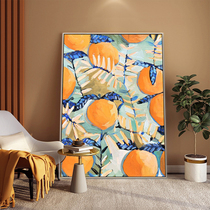 Living room Advanced senses pure hand-painted decoration painting Nordic restaurant dining room Fruit Oil Painting Hyun Guan Cabinet Hung a persimmon Ruyi