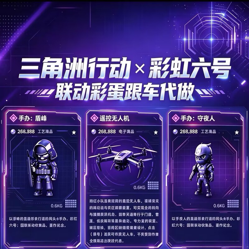 Delta Force Operation Rainbow Six Collaboration Surprise Egg Collaboration Figure Night Watch Shield Drone and Vehicle Accessories Delta Force Operation Rainbow Six Collaboration Surprise Egg Collaboration Figure Night Watch Shield Drone and Vehicle Accessories