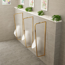 Stainless Steel Titanium Gold Long Iridescent Glass Toilet Partition Hotel Small Urinal Bezel office Public toilet partitions