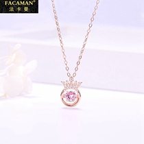 Fakaman crown necklace female summer sterling silver 2021 new niche design sense advanced beating heart choker