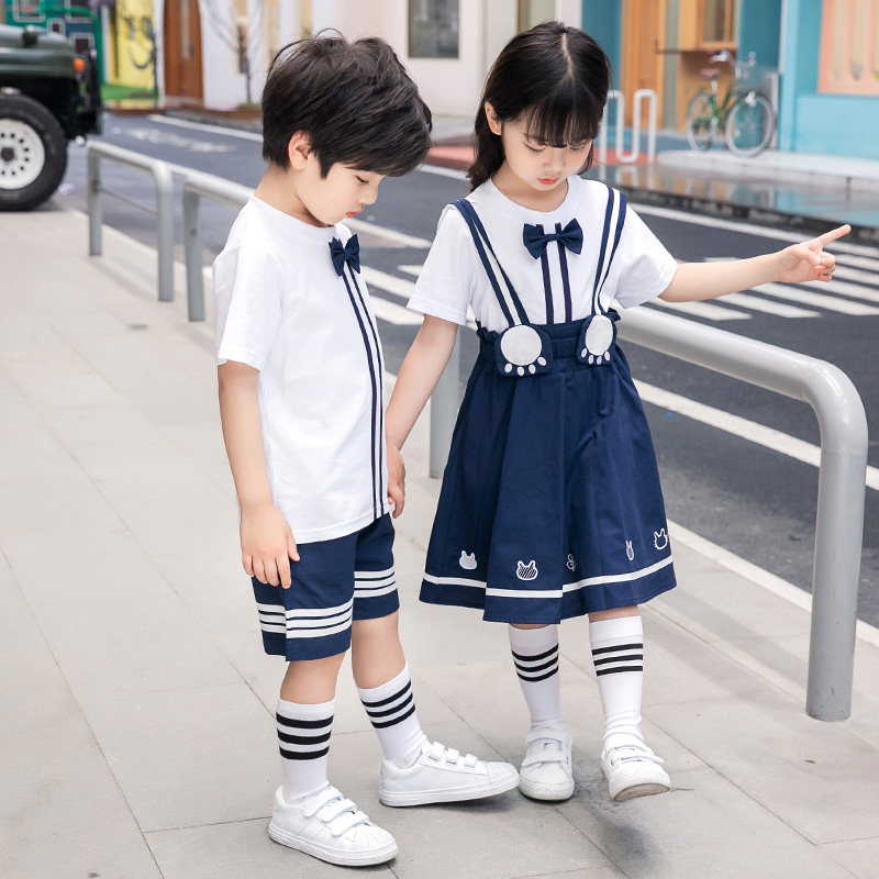 Primary school children's school uniforms kindergarten garden uniforms Summer new teachers Banfu Naval Academy Wind Children's Choral performance Out of service