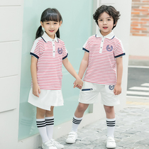 Kindergarten Garden Clothing Summer College Wind Pure Cotton Striped Sports Suit Children Graduation Photos School Uniforms For Elementary School Students
