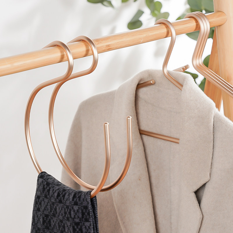 Aluminum Alloy Multifunction S Type Hanger Hanger Hanger Hanger Hook Scarf Silk Scarf Hook God Instrumental Bag Wardrobe contained