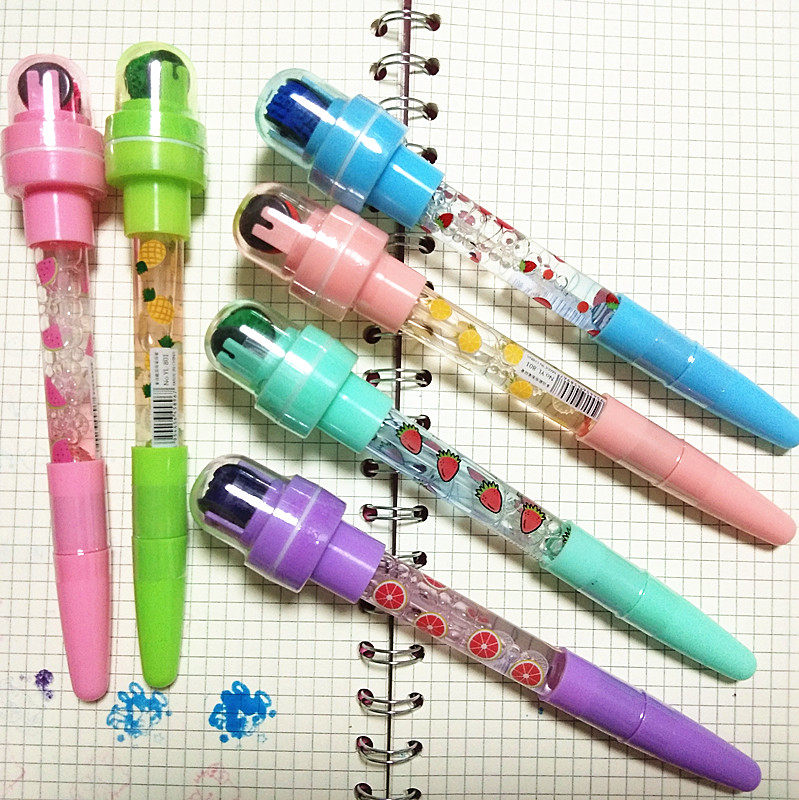 Printed lace can blow net red writing pen children's primary school pen set princess stamp pen multifunctional bubble water