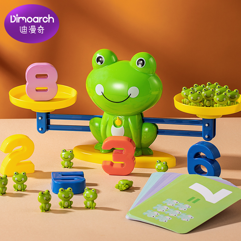 Frog balance scale children's educational small toy digital balance called card mathematics enlightenment thinking training 3 to 6 years old