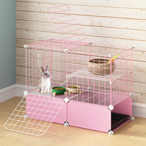 Rabbit Cage Home Indoor Special Pet Rabbit Cage Anti-Spray Urine Rabbit Cage Rabbit House Rabbit House Big Automatic Clear Dung