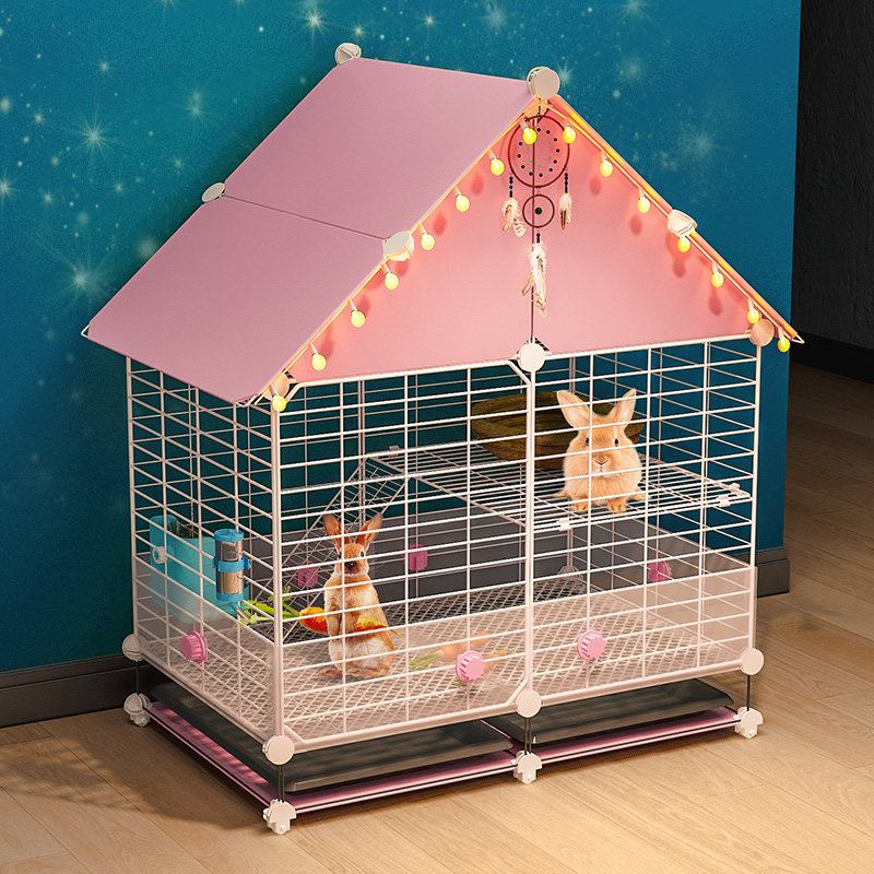 Rabbit Cage Home Anti-Spray Room Special Large Number Villa New small rabbit cage Rabbit House Automatic Clear Dung